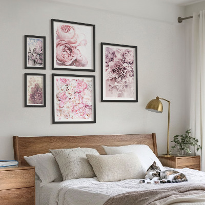 Tavelvägg med 5 tavlor Vintage blomsterarrangemang