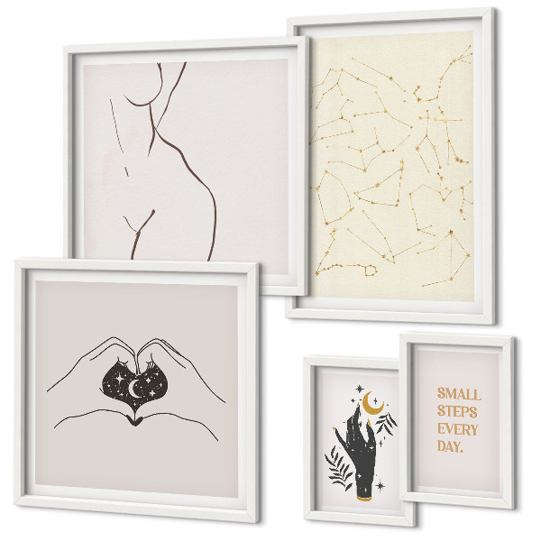 Väggdekoration tavelset Minimalistiska rymdmotiv