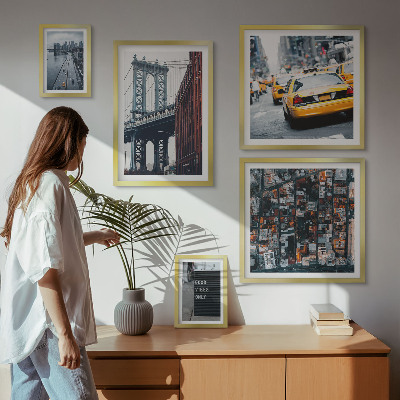Tavelvägg med 5 tavlor Charmig utsikt över New York