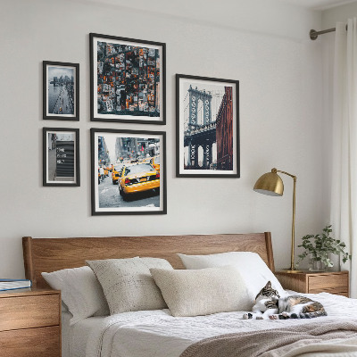 Tavelvägg med 5 tavlor Charmig utsikt över New York