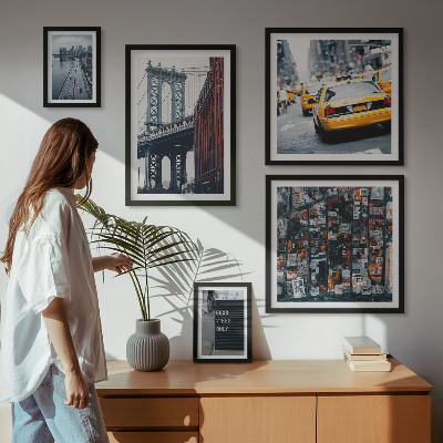 Tavelvägg med 5 tavlor Charmig utsikt över New York