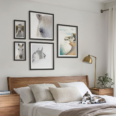 Väggdekoration tavelset Hästar strand natur minimalism