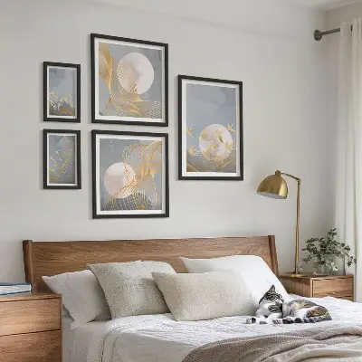 Set med 5 tavlor harmoni mellan natur och delikatesser