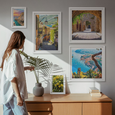 Set om 5 tavlor Charmig utsikt över havet