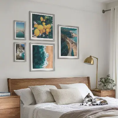 Tavelvägg Strandlandskap citrus set med 5 tavlor