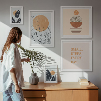 Väggdekoration tavelset Snygga slagord med växtgrafik