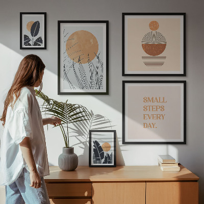 Väggdekoration tavelset Snygga slagord med växtgrafik