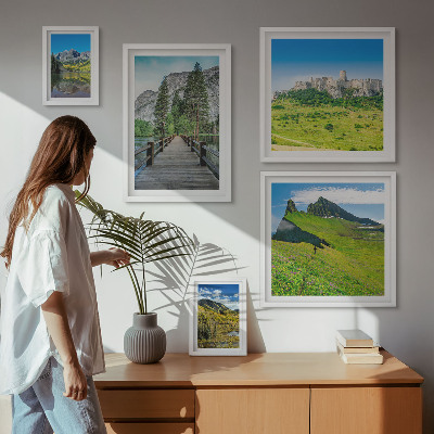 Väggdekoration tavelset Bergslandskap vattenfall