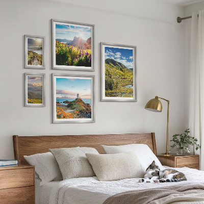 Set om 5 tavlor Bergslandskap natur