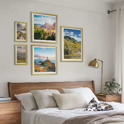 Set om 5 tavlor Bergslandskap natur