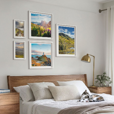 Set om 5 tavlor Bergslandskap natur