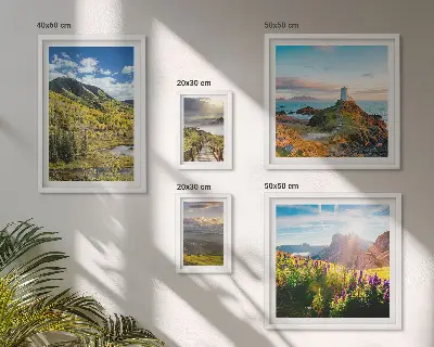 Bergslandskap natur set med 5 tavlor