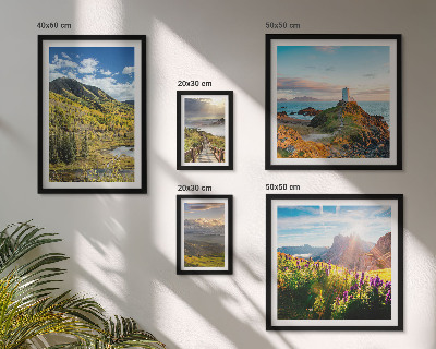 Set om 5 tavlor Bergslandskap natur