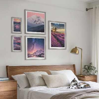 Väggdekoration tavelset Naturlandskap lavendelberg