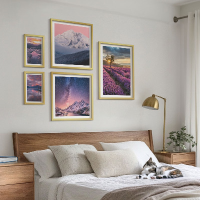 Väggdekoration tavelset Naturlandskap lavendelberg