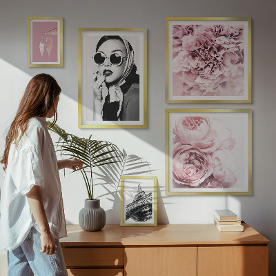 Väggdekoration tavelset Snygga porträtt av rosblommor