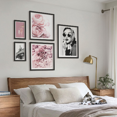 Väggdekoration tavelset Snygga porträtt av rosblommor