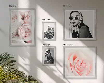 Tavelset med porträtt av rosor set om 5 eleganta tavlor
