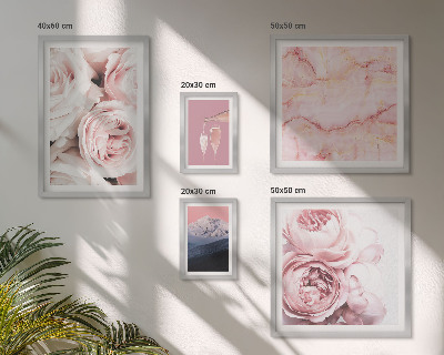 Tavelvägg med 5 tavlor Elegant accent med rosa blommor