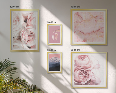 Tavelvägg med 5 tavlor Elegant accent med rosa blommor