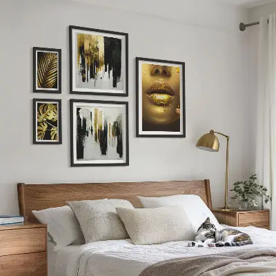 Tavelset med 5 delar med glamourösa växter och ansikten