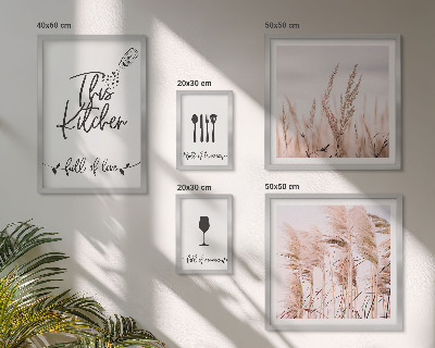 Tavelvägg med 5 tavlor Boho-kök älskar matlagning