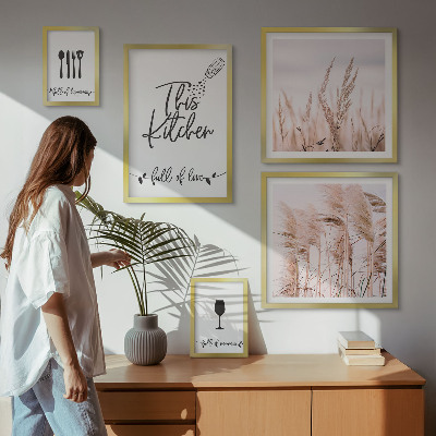 Tavelvägg med 5 tavlor Boho-kök älskar matlagning