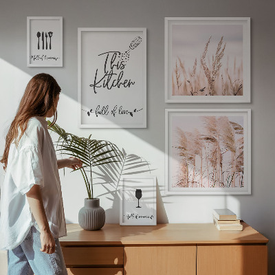 Tavelvägg med 5 tavlor Boho-kök älskar matlagning