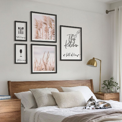 Tavelvägg med 5 tavlor Boho-kök älskar matlagning