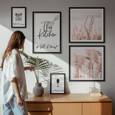 Tavelvägg med 5 tavlor Boho-kök älskar matlagning