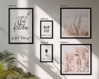 Tavelvägg med 5 tavlor Boho-kök älskar matlagning