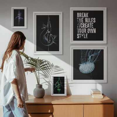 Set om 5 tavlor Abstrakta kreativa motiv