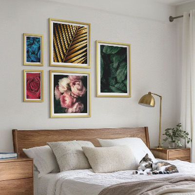 Tavelvägg med 5 tavlor Växtblommotiv