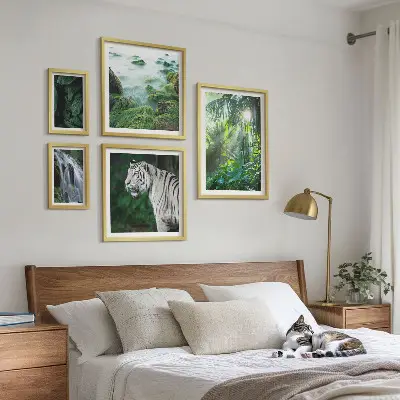 Väggdekoration tavelset med motiv av tropiska djur i naturen