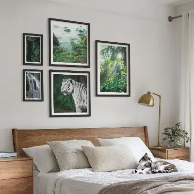 Väggdekoration tavelset med motiv av tropiska djur i naturen