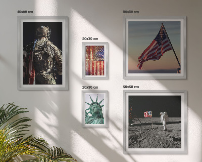 Tavelvägg med 5 tavlor Amerikansk symbolik i historien