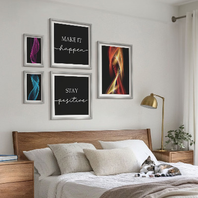 Tavelvägg med 5 tavlor Citat, ljusmönster, inspirationer