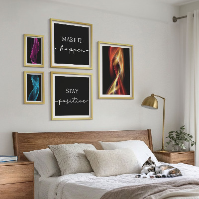 Tavelvägg med 5 tavlor Citat, ljusmönster, inspirationer