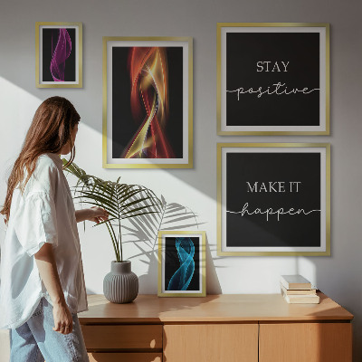Tavelvägg med 5 tavlor Citat, ljusmönster, inspirationer