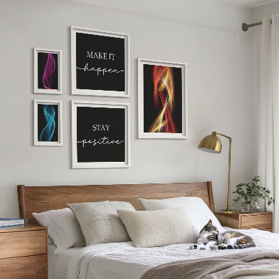 Tavelvägg med 5 tavlor Citat, ljusmönster, inspirationer