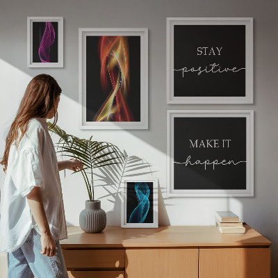 Tavelvägg med 5 tavlor Citat, ljusmönster, inspirationer