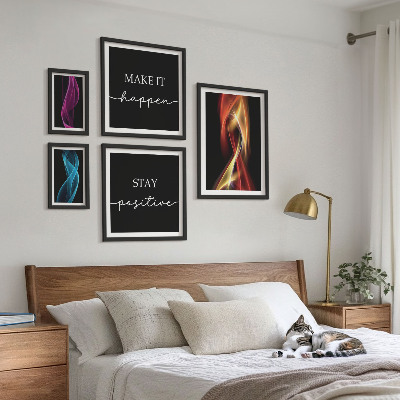 Tavelvägg med 5 tavlor Citat, ljusmönster, inspirationer
