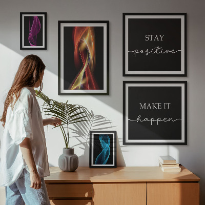 Tavelvägg med 5 tavlor Citat, ljusmönster, inspirationer