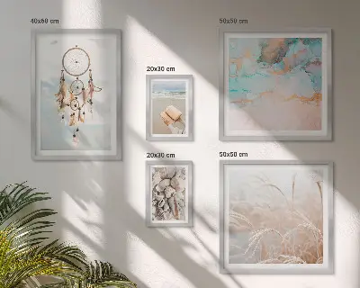Tavelset med 5 delar boho-motiv med strand och natur
