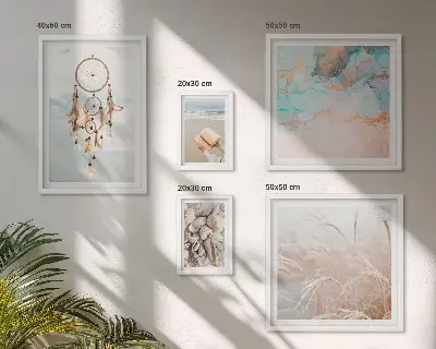 Tavelset med 5 delar boho-motiv med strand och natur
