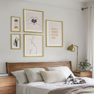 Set om 5 tavlor Motivation positivt tänkande minimalism