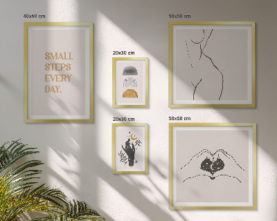 Set om 5 tavlor Motivation positivt tänkande minimalism