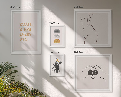 Set om 5 tavlor Motivation positivt tänkande minimalism