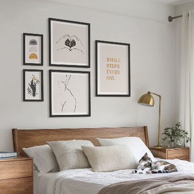 Set om 5 tavlor Motivation positivt tänkande minimalism