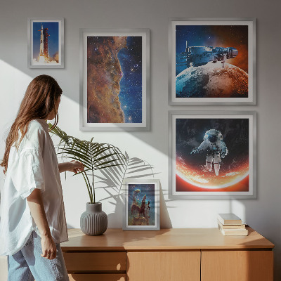 Väggdekoration tavelset Rymdresor i galaxen